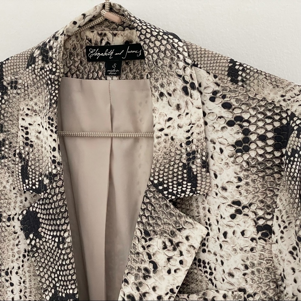 Elizabeth and James Snake Print Silk Blazer Sz. S